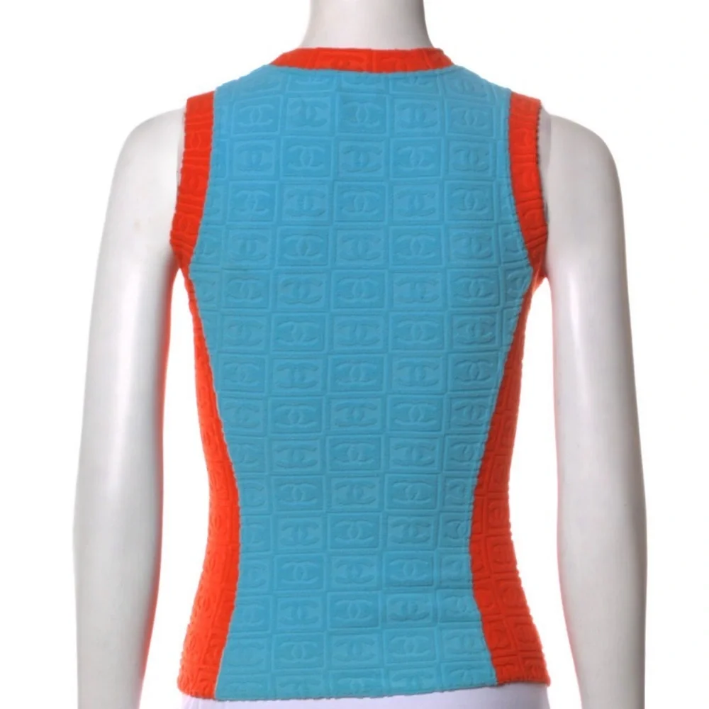 VTG CHANEL SPORT LOGO TERRY SHIRT TOP HAILEY BIEBER 36 - Picture 5 of 7